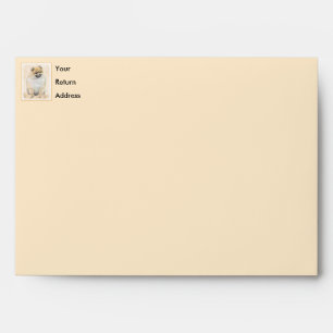 Pomeranian (Orange) Painting - Original Dog Art Envelope