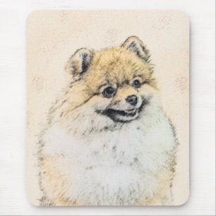 Pomeranian (Orange) Painting - Original Dog Art Mouse Pad