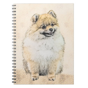 Pomeranian (Orange) Painting - Original Dog Art Notebook