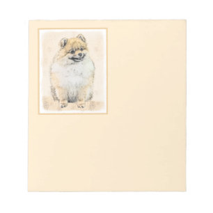 Pomeranian (Orange) Painting - Original Dog Art Notepad