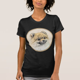 Pomeranian (Orange) Painting - Original Dog Art T-Shirt
