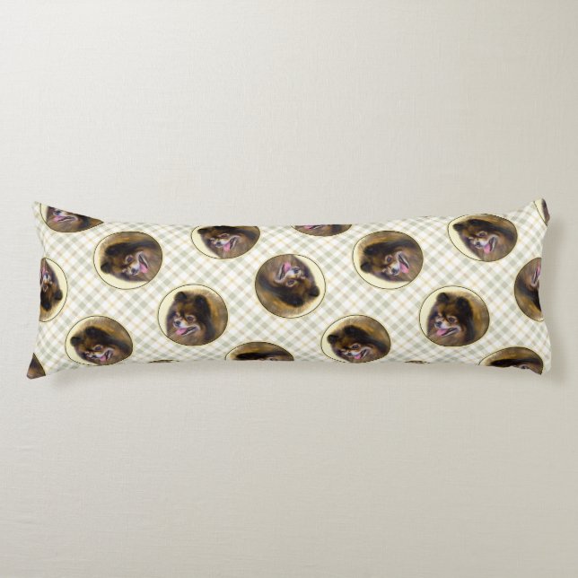 Pomeranian Painting Orange Sable Original Dog Art Body Cushion (Front)