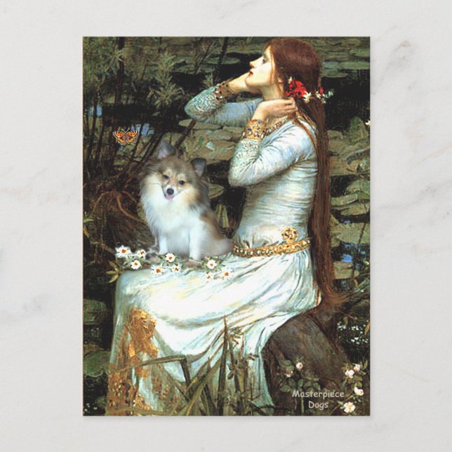 Pomeranian (parti2) - Mona Lisa Postcard (Front)