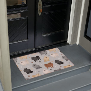 Pomeranian Paw-prints and Dog Bones Doormat