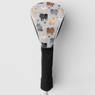 Pomeranian Paw-prints and Dog Bones Golf Head Cover