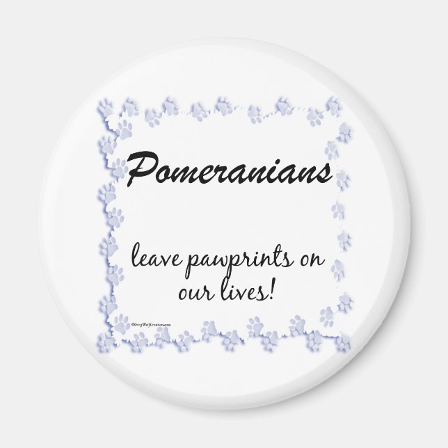Pomeranian Pawprints - Customised Magnet (Front)