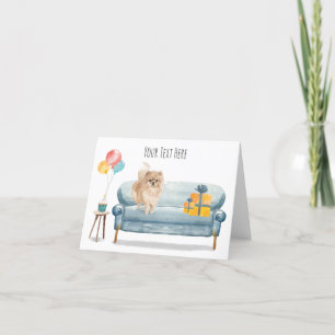 Pomeranian Personalised Greeting Card