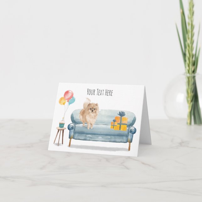 Pomeranian Personalized Greeting Card (Front)