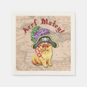 Pomeranian Pirate Napkin