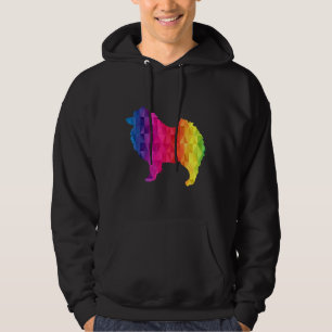 Pomeranian Poly Graphic Funny Idea Mom Dad Birthd Hoodie
