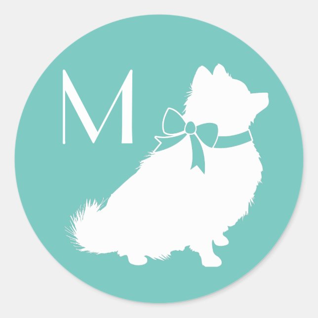 Pomeranian Pom Dog Puppy Classic Round Sticker (Front)