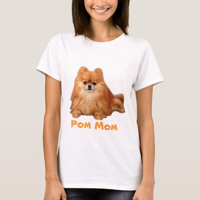 Pomeranian POM MOM Ladies T-shirt (Front)