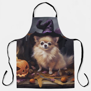 Pomeranian Pumpkins Halloween Scary Apron