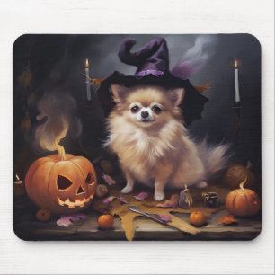 Pomeranian Pumpkins Halloween Scary  Mouse Pad