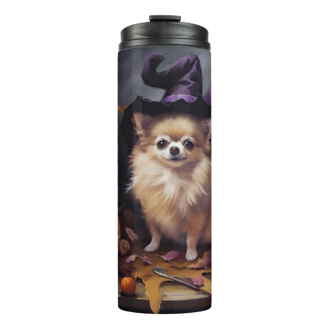 Pomeranian Pumpkins Halloween Scary  Thermal Tumbler (Front)