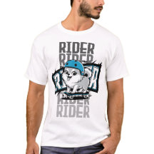 Pomeranian puppy riding a skateboard