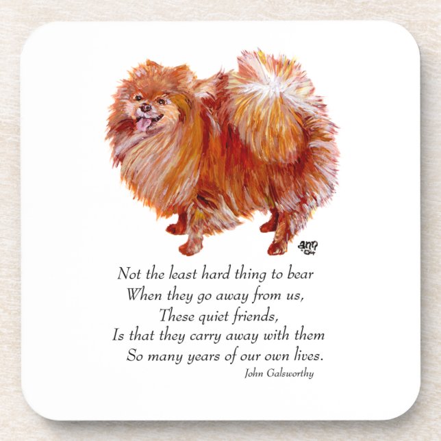 Pomeranian Rainbow Bridge Coaster (Front)
