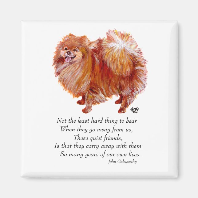 Pomeranian Rainbow Bridge Magnet (Front)