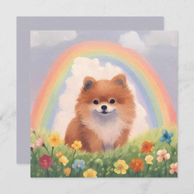 Pomeranian Rainbow Bridge Memorial Custom Dog Name (Front/Back)