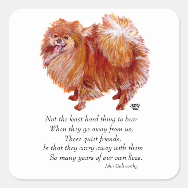 Pomeranian Rainbow Bridge Square Sticker (Front)