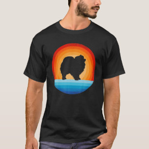 Pomeranian Retro Vintage 60S 70S Sunset Pom Dog Lo T-Shirt