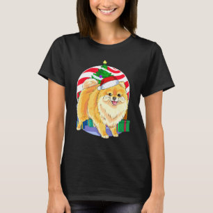 Pomeranian Santa Christmas Tree Decor T-Shirt