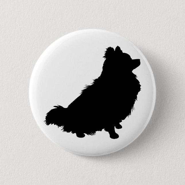 Pomeranian Silhouette 6 Cm Round Badge (Front)