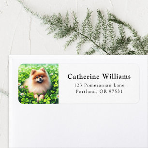 Pomeranian St. Patrick's Day Return Address Label