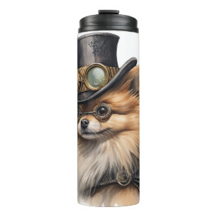 Pomeranian Steampunk Dog Thermal Tumbler