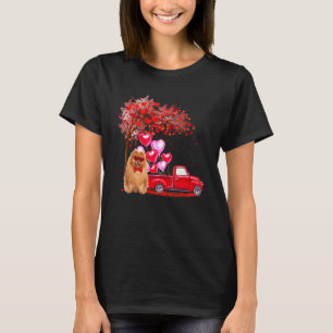 Pomeranian Sunglasses Hearts Tree Pickup Truck  Co T-Shirt