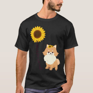 Pomeranian Sunshine Sunflower Pomera Pom Spitz Lov T-Shirt
