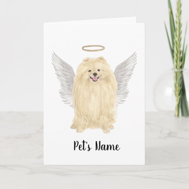 Pomeranian Sympathy Memorial Card (Front)