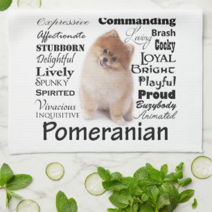 Pomeranian Traits Kitchen Towel