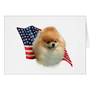 Pomeranian USA Flag; Patriotic Pomeranian, Pom