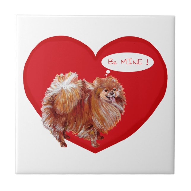 Pomeranian Valentine Tile (Front)