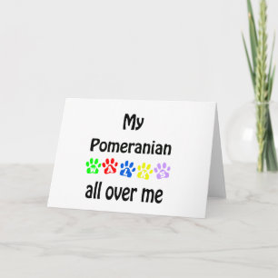 Pomeranian Walks Design Holiday Card