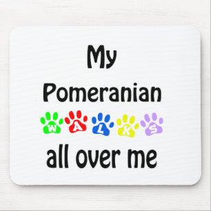 Pomeranian Walks Design Mouse Pad