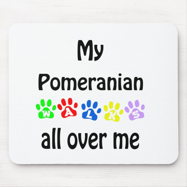 Pomeranian Walks Design Mouse Pad (Front)