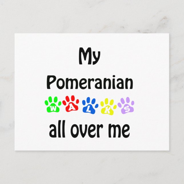 Pomeranian Walks Design Postcard (Front)