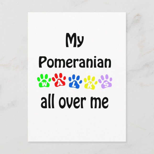 Pomeranian Walks Design Postcard (Front)