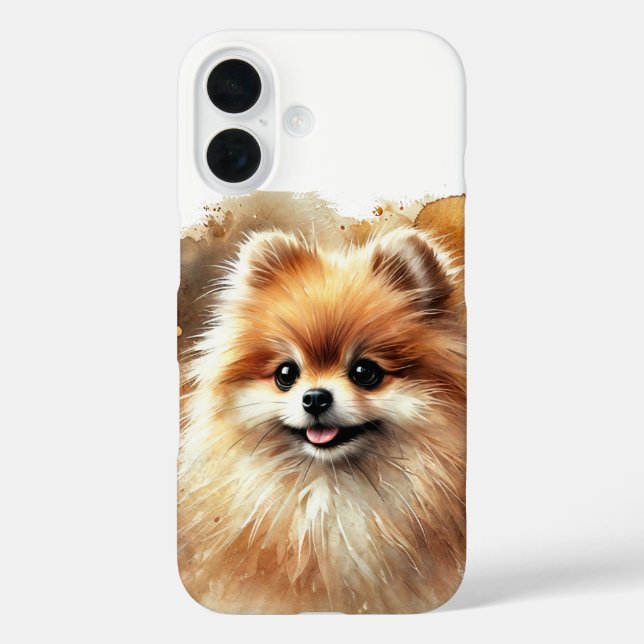  Pomeranian Watercolor Art Case-Mate iPhone Case (Back)