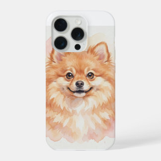 Pomeranian Watercolour Portrait iPhone 15 Pro Case