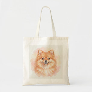 Pomeranian Watercolour Portrait Tote Bag