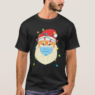 Pomeranian Wear Christmas Mask Holiday T-Shirt