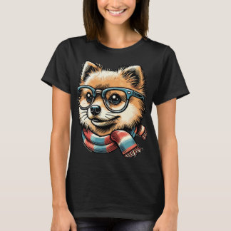 Pomeranian wearing  Glasses T-Shirt