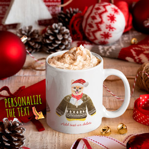 Pomeranian Wearing Ugly Sweater Xmas Dog Lover Coffee Mug