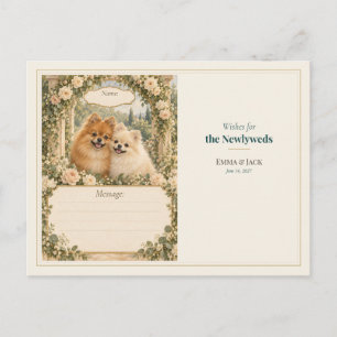 Pomeranian Wedding Guest Book Wishes Postcard
