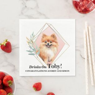 Pomeranian Wedding Napkins With Dogs Photo