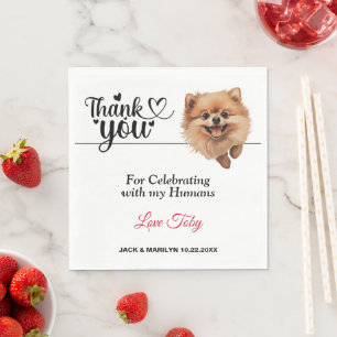 Pomeranian Wedding Thank You Napkin