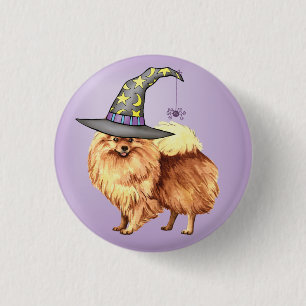 Pomeranian Witch 3 Cm Round Badge